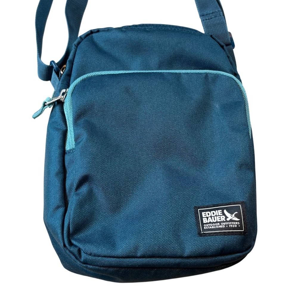 Eddie Bauer Teal Blue Crossbody Bag Travel Messenger Organizer EBB1008
